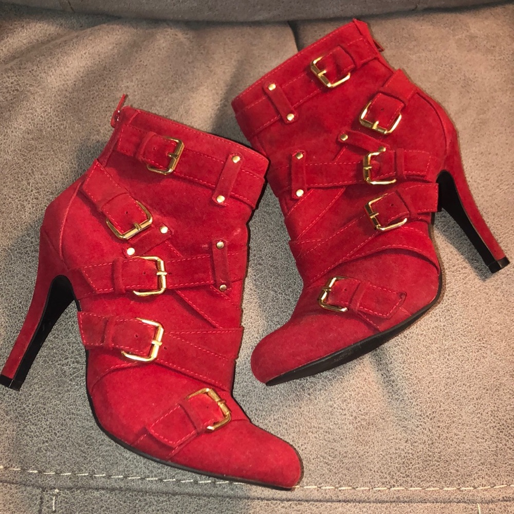 Red booties size 9